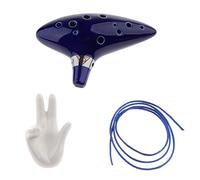 ALFAAL Ocarina AC De Cerámica De 12 Agujeros con Soporte, Instrumentos De Viento Xuns Chinos para Principiantes Ocarina para Principiantes