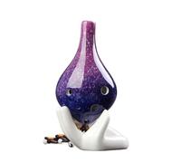 ALFAAL Ocarina para Principiantes Boca Larga Degradado Ocarina Color Creativo Estudiante Cerámica Hecho a Mano Principiante Sonido CA 6 Agujeros(Color:3)
