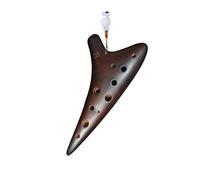 ALFAAL Ocarina para Principiantes Instrumento de Ocarina SC Ahumado Retro Llave C Triple de 12 Agujeros Laca Grande Grado de Rendimiento Profesional Xun Ahumado