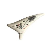 ALFAAL Ocarina para Principiantes Ocarina Pintada a Mano 12 Hoyos Ocarina Alto AC melodía Flauta Instrumento Musical étnico