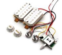 ALFAAL Pastilla de Puente Guitarra Eléctrica Doble Pastilla Línea Completa con Potenciómetro De Pastilla Guitarra Eléctrica ST Línea Integrada(White)