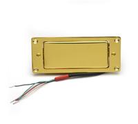 ALFAAL Pastilla de Puente Mini Pastilla De Guitarra Eléctrica Pastilla De Guitarra Eléctrica De 68x29MM Pastilla De Doble Bobina Marco Cromado Dorado Negro(Gold)
