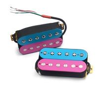 ALFAAL Pastilla de Puente Pastilla De Guitarra Eléctrica Humbucker Pastilla Divisoria De Doble Bobina 4 Cable De Conducta Salida N-7.5K/B-15K Azul/púrpura(B)