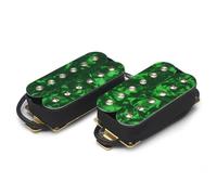 ALFAAL Pastilla de Puente Pastilla De Guitarra Eléctrica ST Pastilla De Doble Bobina De Seis Cuerdas Panel De Color Pastilla De Cabeza Plana Modificada para Guitarra Eléctrica(Green,Neck)