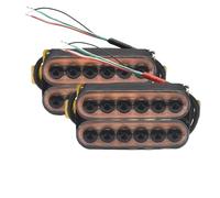 ALFAAL Pastilla de Puente Pastillas Humbucker para Guitarra Eléctrica Doble Bobina De Metal Ajustable con 4 Cables Sustitutos División De Bobina Negro Y Rojo(W)