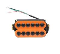ALFAAL Pastilla de Puente Pastillas Humbucker para Guitarra Eléctrica Doble Bobina De Metal Ajustable con 4 Cables Sustitutos División De Bobina Negro Y Rojo(M)
