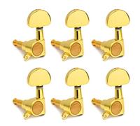 ALFAAL Peginas de sintonización de guitarra Cabezales de la máquina Tuners para guitarra eléctrica acústica (Color : Gold 6L)