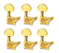 ALFAAL Peginas de sintonización de guitarra Cabezales de la máquina Tuners para guitarra eléctrica acústica (Color : Gold 6R)