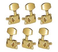 ALFAAL Relación Engranaje De 6pcs 1:15 PEGS Acústicas Semicerradas Sintonización De Guitarra De Guitarra Máquina De Sintonizador Cabezas Tuning Teclas 3L3R (Color : Gold)