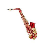 ALFAAL Saxofón Profesional Saxofón EB Alto Saxofón Rojo para Principiantes Adultos Saxofón con Correa De Tela Guantes Accesorios
