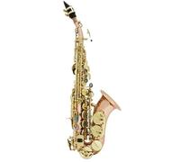 ALFAAL Saxofón Profesional Saxofón Soprano Profesional para Principiantes Saxofón con Llave Grabada con Cuerpo De Latón BB Y Guantes De Lengüeta Paño para Frotar La Espalda(D)