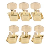 ALFAAL Set 6pcs 3R 3L Pegas De Sintonización De Cuerdas Semicerradas De Oro Cabezas De La Máquina para Las Piezas De Guitarra Acústica