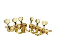 ALFAAL Sintonizador De Cabeza De Guitarra De Bloqueo De 6 Piezas 1:18 Relación Engranaje Resistente Al Desgaste Con Tornillos De Montaje Para Reemplazo (Color : Gold 6R)