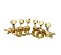 ALFAAL Sintonizador De Cabeza De Guitarra De Bloqueo De 6 Piezas 1:18 Relación Engranaje Resistente Al Desgaste Con Tornillos De Montaje Para Reemplazo (Color : Gold 3L3R)