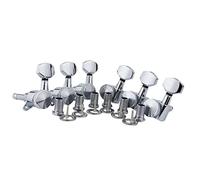 ALFAAL Sintonizador De Cabeza De Guitarra De Bloqueo De 6 Piezas 1:18 Relación Engranaje Resistente Al Desgaste Con Tornillos De Montaje Para Reemplazo (Color : Silver 6L)
