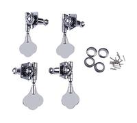 ALFAAL Sintonizador De Clavijas De Sintonización De Bajo De Plata 4pcs 2R2L Cabezal De Máquina De Tipo Abierto Para Accesorios De Piezas De Bajo Eléctrico