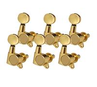 ALFAAL Sintonizador De Clavijas De Sintonización De Cadenas De 6 Piezas Botón Redondo Cerrado Para Accesorios De Guitarra Acústica 6R ORO