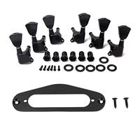 ALFAAL Sintonizador De Guitarra 3 Izquierda 3 Cuerdas De Guitarra Derecha Tuning Pegs Máquina Cabezas con 2 PCS Guitar Pickup Frame Ring