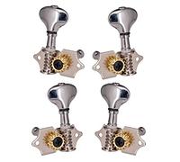 ALFAAL Sintonizadores De Guitarra De Ukulele Tuning Pegs/Machine Heads Metal Para La Guitarra De Ukulele Con Abdominales Botones 2l2r (Paquete De 4) (Color : Silver)