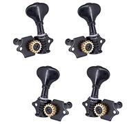 ALFAAL Sintonizadores De Guitarra De Ukulele Tuning Pegs/Machine Heads Metal para La Guitarra De Ukulele con Abdominales Botones 2l2r (Paquete De 4) (Color : Black)