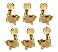 ALFAAL Sintonizadores De Guitarra Derecha Derecha De 6 Piezas Tweys Tweys Pegs Para Reemplazo De Guitarra Acústica 3R3L Oro