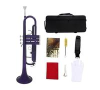 ALFAAL Trompeta BB B, Instrumento De Latón De Calidad Plana, Trompete con Caja, Correa, Boquilla, Accesorios para Instrumentos Musicales (Color : Purple)