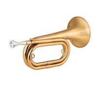 ALFAAL Trompetas Cuerna De Bugle De Latón Cuerno De Caballería De Trompeta Chapado En Oro con Boquilla Que Lleva Bolsa De Instrumento Musical para La Orquesta para Principiantes Instrumento Trompeta