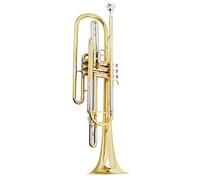 ALFAAL Trompetas Trompeta Bajo BB Tubo De Oro Lacado Cuproníquel Tubo Diafónico Instrumento Trompeta