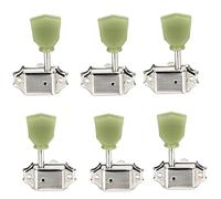 ALFAAL Un Conjunto 6 PCS Jade Green Retro Trapezoid Button Blocked Sking Tuning Pegs Key Tuner Machine Head