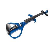 ALFAAL Violín Juego de violín eléctrico silencioso, Cuerpo de Madera Maciza, Cabeza de Abeto, Cordal de ébano, diapasón de ébano, reposacabezas de Barbilla, Color Azul