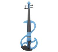 ALFAAL Violín Violín eléctrico 4/4, Superficie Azul, Panel de Arce, Pieza Trasera de ébano, Instrumento de Cuerda con Accesorios primarios para Principiantes