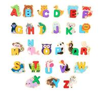 Alfabético De Animales,Bloques De Madera Educativos con Figuras Animales - Desarrollo de Habilidades Motoras Finas y Aprendizaje del Alfabeto para Niños 3+ Años, para Jardín de Infancia, Hogar y Viaj