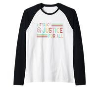 Alfabetización y Justicia para Todos Camiseta Manga Raglan