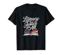 Alfabetización Y Justicia para Todos Los Amantes De Los Libros Prohibición del Lector Biblioteca Camiseta