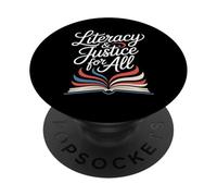 Alfabetización Y Justicia para Todos Los Amantes De Los Libros Prohibición del Lector Biblioteca PopSockets PopGrip Adhesivo