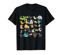 Alfabeto Animal ABC Learning A-Z Lista para niños y niñas Camiseta gráfica económica