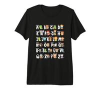 Alfabeto Animales ABC Letras Jardín de Infantes Niño Niñas Maestro Camiseta Premium