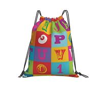 Alfabeto Colorido Abc Y Dígitos Hombres Mujer Saco De Gimnasio Durable Mochila Con Cordón Práctico Mochila De Cuerdas Para Yoga Deportivo Viaje
