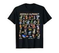 Alfabeto de Animales de la A a la Z Linda Aventura de Aprendizaje Camiseta gráfica económica