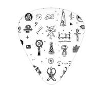 Alfabeto de lenguaje de señas. Impresión de 12 púas de guitarra para guitarras y ukelele, regalo único de guitarra