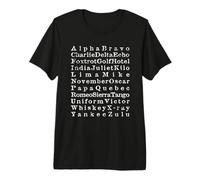 Alfabeto Fonético Internacional Aviación y Código Militar Camiseta Premium