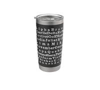 Alfabeto Fonético Internacional Aviación y Código Militar Vaso térmico de acero inoxidable de doble pared