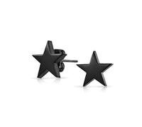 Alfabeto Personalizado A-Z Monograma Inicial Unisex Patriotico Americano Celestial Rock Star Super Stars Pendientespara Hombres Mujeres Graduacion Acabado Pulido Negro Acero Inoxidable 10Mm