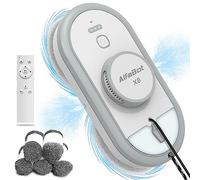 AlfaBot X8 Robot Limpiaventanas Eléctrico Inteligente, Limpieza Automática con Spray Bidireccional, Depósito 50ml, Aspiración 4980PA, Anti-Caída, para Ventanas, Espejos y Superficies de Cristal