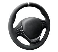 Alfanxi Funda de volante Alcantara cosida a mano compatible con BMW M Sport F20 F21 F22 F23 F30 F31 F32 F33 F34 F36 (rayas blancas)