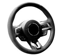 Alfanxi Funda de volante Alcantara cosida a mano compatible con Ford Mustang Mustang GT Shelby GT350 GT500 2015-2021 (sin rayas)