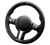 Alfanxi Funda de volante Alcantara cosida a mano para BMW F30 F31 F34 F10 F11 F07 F12 F13 X3 X4 X5 X6 F16 F20 F21 M135I 140I X1 X2 (rayas rojas)