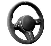 Alfanxi Funda de volante Alcantara cosida a mano para BMW F30 F31 F34 F10 F11 F07 F12 F13 X3 X4 X5 X6 F16 F20 F21 M135I 140I X1 X2 (rayas blancas)