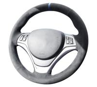 Alfanxi Funda para volante Alcantara compatible con BMW M3 E90 E92 E93 2008-2013 (rayas azules)