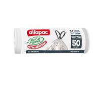 Alfapac - 10 bolsas de basura de 50 L con enlace deslizante - clasificación de envases reciclables - transparente - fabricadas en Francia - Bimaterial reciclado y vegetal